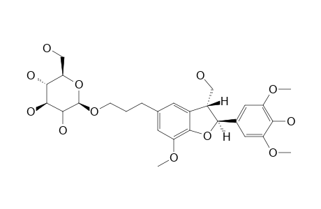 TORTOSIDE-E;(7R,8S)-5-METHOXY-DIHYDRODEHYDRODICONIFERYL-ALCOHOL-9'-O-BETA-D-GLUCOPYRANOSIDE