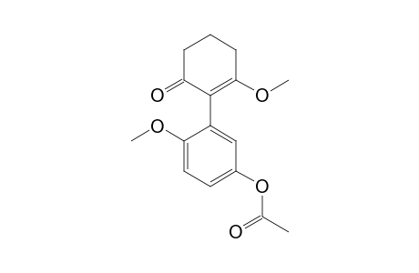 Benzene, 1-hydroxy-4-methoxy-3-(2-methoxy-6-oxo-1-cyclohexenyl)-, acetate