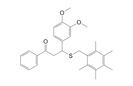 3-(3,4-Dimethoxyphenyl)-3-[(2,3,4,5,6-pentamethylbenzyl)thio]propiophenone