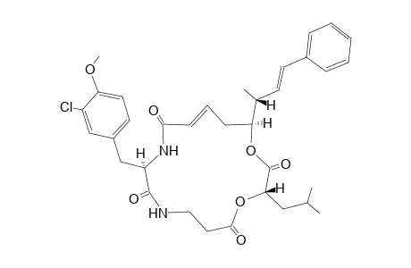 (E)-(3S,10R,16S)-10-(3-Chloro-4-methoxy-benzyl)-3-isobutyl-16-((E)-(R)-1-methyl-3-phenyl-allyl)-1,4-dioxa-8,11-diaza-cyclohexadec-13-ene-2,5,9,12-tetraone