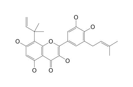 2-(3,4-dihydroxy-5-(3-methylbut-2-en-1-yl)phenyl)-3,5,7-trihydroxy-8-(2-methylbut-3-en-2-yl)-4H-chromen-4-one