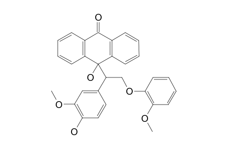 10-[1-(4-Hydroxy-3-methoxyphenyl)-2-(2-methoxyphenoxy)ethyl]-10-hydroxy-9-anthrone