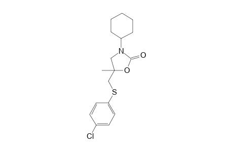 3-Cyclohexyl-5-methyl-5-(p-chlorophenyl)thiomethyl-oxazolidin-2-one