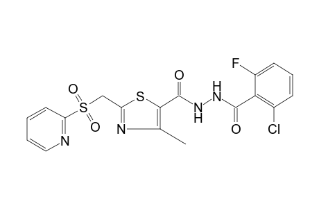 1-(2-chloro-6-fluorobenzoyl)-2-{{4-methyl-2-{[(2-pyridyl)sulfonyl]methyl}-5-thiazolyl}carbonyl]hydrazine