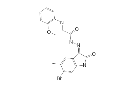 N'-(6-bromanyl-5-methyl-2-oxidanylidene-indol-3-yl)-2-[(2-methoxyphenyl)amino]ethanehydrazide