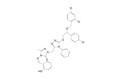 2-{[5-({2-(4-Chlorophenyl)-2-[(2,4-dichlorobenzyl)oxy]ethyl}thio)-4-phenyl-4H-1,2,4-triazol-3-yl]methyl}-4-{[(1Z)-(2-hydroxyphenyl)methylene]amino}-5-methyl-2,4-dihydro-3H-1,2,4-triazol-3-one