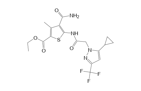ethyl 4-(aminocarbonyl)-5-({[5-cyclopropyl-3-(trifluoromethyl)-1H-pyrazol-1-yl]acetyl}amino)-3-methyl-2-thiophenecarboxylate