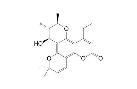 (+)-8.beta.-Hydroxy-6.beta.,7.alpha.,10,10-tetramethyl-4-propyl-2H,6H,12H-7,8-dihydrobenzo[1,2-b:3,4-b':5,6-b"]tripyran-2-one