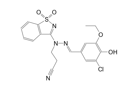 propanenitrile, 3-[(2E)-2-[(3-chloro-5-ethoxy-4-hydroxyphenyl)methylene]-1-(1,1-dioxido-1,2-benzisothiazol-3-yl)hydrazino]-