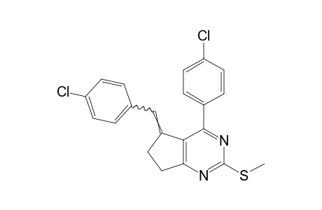 5-(p-chlorobenzylidene)-4-(p-chlorophenyl)-6,7-dihydro-2-(methylthio)-5H-cyclopentapyrimidine