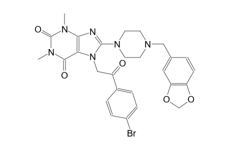 1H-purine-2,6-dione, 8-[4-(1,3-benzodioxol-5-ylmethyl)-1-piperazinyl]-7-[2-(4-bromophenyl)-2-oxoethyl]-3,7-dihydro-1,3-dimethyl-