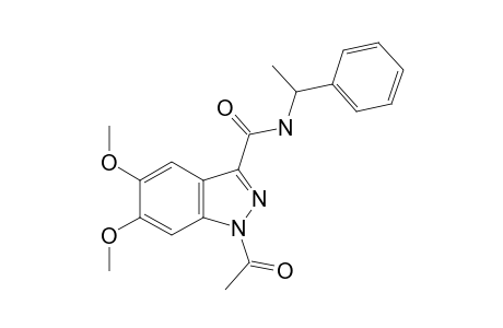 1-acetyl-5,6-dimethoxy-N-(α-methylbenzyl)-1H-indazole-3-carboxamide