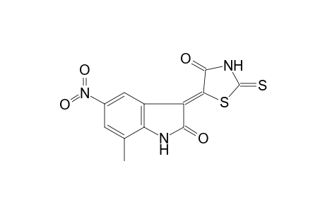 (3Z)-7-methyl-5-nitro-3-(4-oxo-2-thioxo-1,3-thiazolidin-5-ylidene)-1,3-dihydro-2H-indol-2-one