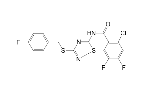 2-Chloranyl-4,5-bis(fluoranyl)-N-[3-[(4-fluorophenyl)methylsulfanyl]-1,2,4-thiadiazol-5-yl]benzamide