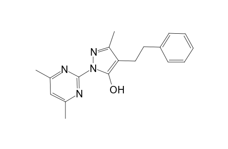 1H-pyrazol-5-ol, 1-(4,6-dimethyl-2-pyrimidinyl)-3-methyl-4-(2-phenylethyl)-