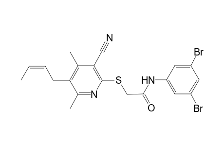 2-[5-[(Z)-but-2-enyl]-3-cyano-4,6-dimethylpyridin-2-yl]sulfanyl-N-(3,5-dibromophenyl)acetamide