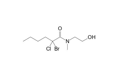 2-Bromanyl-2-chloranyl-N-(2-hydroxyethyl)-N-methyl-hexanamide