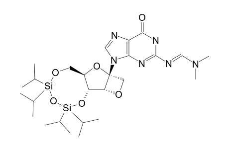 9-[1',3'-O-ANHYDRO-4',6'-O-(TETRAISOPROPYLDISILOXANE-1,3-DIYL)-BETA-D-PSICOFURANOSYL]-N-(2)-(N,N-DIMETHYLAMINOMETHYLENE)-GUANINE