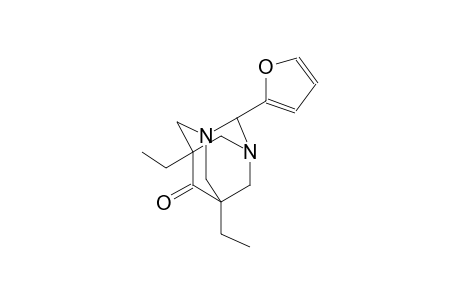 5,7-diethyl-2-(2-furyl)-1,3-diazatricyclo[3.3.1.1~3,7~]decan-6-one