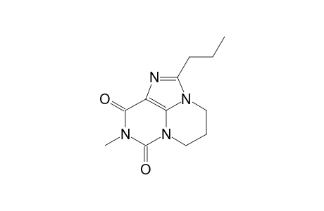 2-Propyl-9-methyl-4,5-dihydro-6H,8H-pyrimido[1,2,3-cd]purine-8,10(9H)-dione