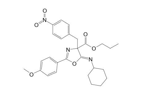 Propyl (5Z)-5-(cyclohexylimino)-2-(4-methoxyphenyl)-4-(4-nitrobenzyl)-4,5-dihydro-1,3-oxazole-4-carboxylate