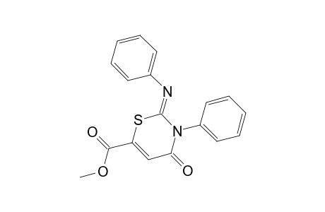 2H-1,3-Thiazine-6-carboxylic acid, 3,4-dihydro-4-oxo-3-phenyl-2-(phenylimino)-, methyl ester