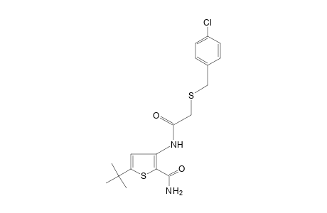 5-tert-butyl-3-{2-[(p-chlorobenzyl)thio]acetamido}-2-thiophenecarboxamide