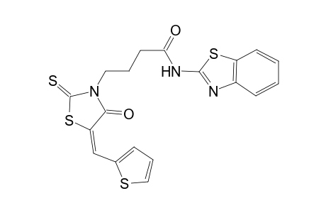 3-thiazolidinebutanamide, N-(2-benzothiazolyl)-4-oxo-5-(2-thienylmethylene)-2-thioxo-, (5E)-