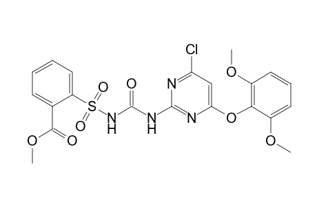 Benzoic acid, 2-[[[[[4-chloro-6-(2,6-dimethoxyphenoxy)-2-pyrimidinyl]amino]carbonyl]amino]sulfonyl]-, methyl ester