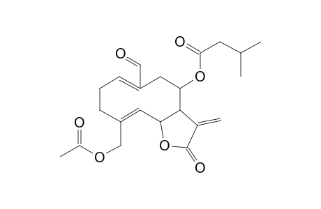 [(6E,10Z)-10-(Acetyloxymethyl)-6-formyl-3-methylidene-2-oxo-3A,4,5,8,9,11A-hexahydrocyclodeca[B]furan-4-yl] 3-methylbutanoate, (isomer 1)