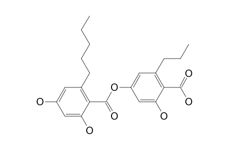 Benzoic acid, 2,4-dihydroxy-6-pentyl-, 4-carboxy-3-hydroxy-5-propylphenyl ester