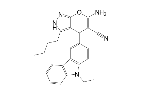 6-amino-3-butyl-4-(9-ethyl-9H-carbazol-3-yl)-2,4-dihydropyrano[2,3-c]pyrazole-5-carbonitrile