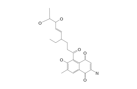 2-amino-5-[(E)-4-ethyl-7,8-dihydroxy-non-5-enoyl]-6-hydroxy-7-methyl-1,4-naphthoquinone