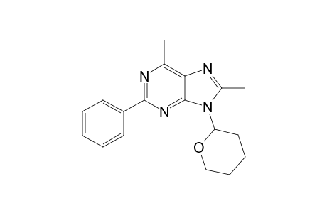 6,8-Dimethyl-9-(2-oxanyl)-2-phenylpurine