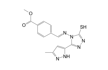 methyl 4-((E)-{[3-(3-methyl-1H-pyrazol-5-yl)-5-sulfanyl-4H-1,2,4-triazol-4-yl]imino}methyl)benzoate