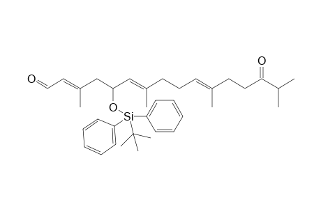 3,7,11,15-Tetramethyl-5-tert-butyldiphenylsiloxy-14-oxo-2E,6E,10E-hexadecatrienal
