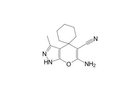 Spiro[cyclohexane-1,4'(1'H)-pyrano[2,3-c]pyrazole]-5'-carbonitrile, 6'-amino-3'-methyl-