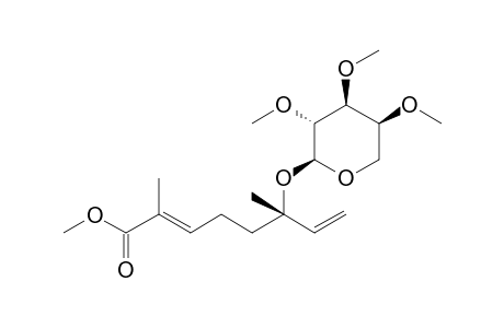 2,7-Octadienoic acid, 6-(.alpha.-L-arabinopyranosyloxy)-2,6-dimethyl-, (2E,6S)-, o,o,o,o-tetramethyl