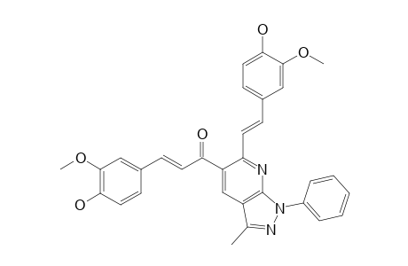 1-(6-(4-Hydroxy-3-methoxystyryl)-3-methyl-1-phenyl-1Hpyrazolo[3,4-b]pyrid-in-5-yl)-3-(4-hydroxy-3-methoxyphenyl)prop-2-en-1-one