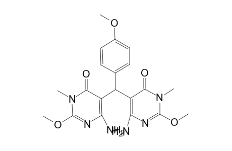 BIS-(6-AMINO-2-METHOXY-3-METHYL-4-OXOPYRIMIDIN-5-YL)-4-METHOXYPHENYL-METHANE