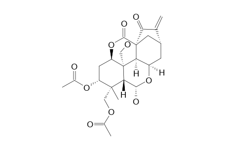 3-ALPHA-ACETOXYMAOESIN_A;3-ALPHA,19-DIACETOXY-6-ALPHA,20-DIHYDROXY-6,11-BETA-EPOXY-15-OXO-6,7-SECO-ENT-KAUR-16-EN-1-BETA,7-OLIDE