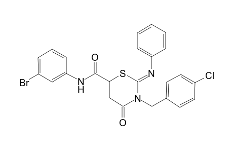 (2Z)-N-(3-bromophenyl)-3-(4-chlorobenzyl)-4-oxo-2-(phenylimino)tetrahydro-2H-1,3-thiazine-6-carboxamide