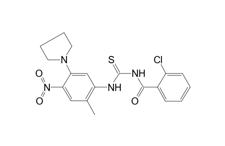 2-Chloranyl-N-[(2-methyl-4-nitro-5-pyrrolidin-1-yl-phenyl)carbamothioyl]benzamide