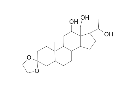 17-(1-hydroxyethyl)-10-methyl-13-methylol-spiro[1,2,4,5,6,7,8,9,11,12,14,15,16,17-tetradecahydrocyclopenta[a]phenanthrene-3,2'-1,3-dioxolane]-12-ol