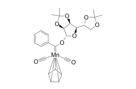 Dicarbonyl(cyclopentadienyl)-{[2,3,5,6-di-O-isopropylidene-.alpha.-D-mannofuranosyloxy] phenylcarbene} manganese