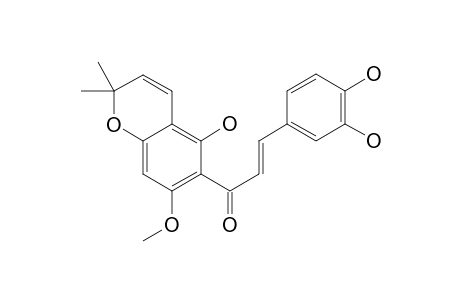 2',3,4-Trihydroxy-6'-methoxy-2'',2''-dimethylpyrano[2'',3'':3',4']-chalcone, 3-hydroxyxanthohumol C