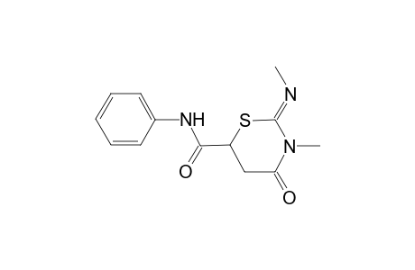 (2Z)-3-methyl-2-[(Z)-methylimino]-4-oxo-N-phenyltetrahydro-2H-1,3-thiazine-6-carboxamide