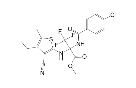 methyl 2-[(4-chlorobenzoyl)amino]-2-[(3-cyano-4-ethyl-5-methyl-2-thienyl)amino]-3,3,3-trifluoropropanoate