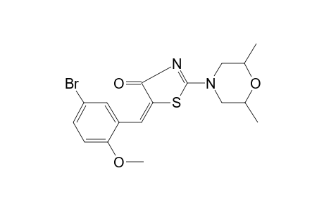 (5E)-5-(5-bromo-2-methoxy-benzylidene)-2-(2,6-dimethylmorpholino)-2-thiazolin-4-one