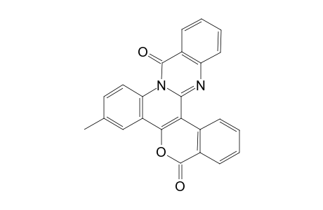 13-Methylquinazilono[3',2':1,2']quinolino[4,3-c]benzopyran-10,16-dione